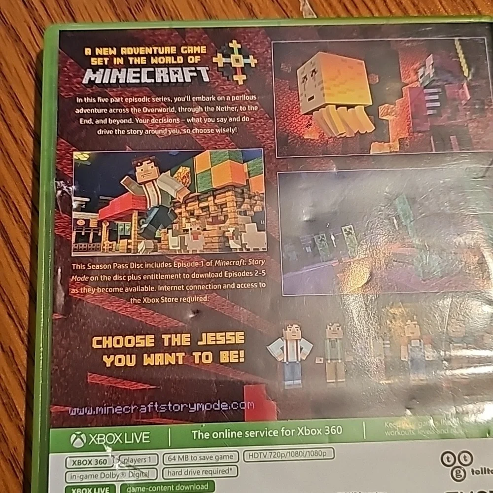 XBOX 360 MINECRAFT STORY MODE SEASON PASS DISC -USED NO BOOK